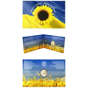 Монета Слава Украине 2 Евро 2022 Эстония (блистер)