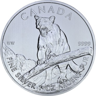 Срібна монета 1oz Пума Дика Природа 5 доларів 2012 Канада