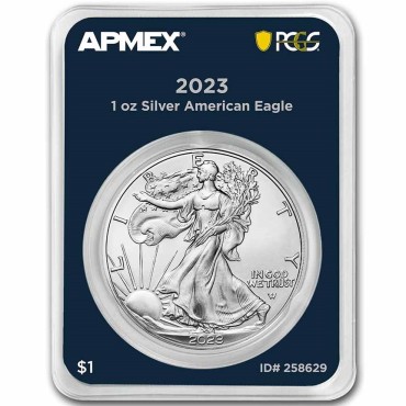 Срібна монета 1oz Американський Орел 1 долар 2023 США (MD Premier + PCGS FirstStrike®)
