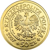 Золотая монета 1/10oz Орлан-Белохвост 50 злотых 2007 Польша