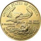 Золотая монета 1/4oz Американский Орел 10 долларов 1992 США