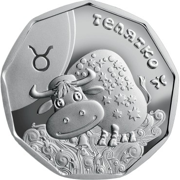 Серебряная монета 1/4oz Телец "Телятко" 2 гривны 2014 Украина