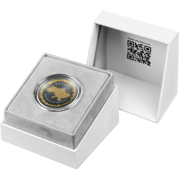 Срібна монета 1oz Україна Земля Cвободи 1000 Сатоші 2022 Сполучені Крипто Штати (позолота)