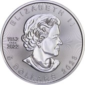Серебряная монета 1oz Кленовый Лист 5 долларов 2023 Канада