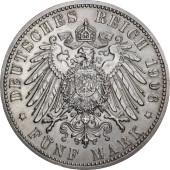 Серебряная монета 5 марок 1906 Баден Германская империя