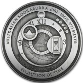Серебряная монета 10oz Кукабарра "Эволюция Времени" 10 долларов 2002 Австралия