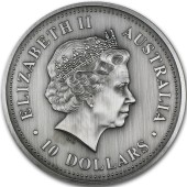 Срібна монета 10oz Кукабарра "Еволюція Часу" 10 доларів 2002 Австралія