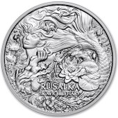 Срібна монета 2oz Русалка "Слов'янський Бестіарій" 1000 франків КФА 2022 Камерун