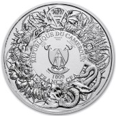 Срібна монета 2oz Русалка "Слов'янський Бестіарій" 1000 франків КФА 2022 Камерун