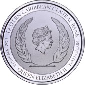 Срібна монета 1oz Сент-Кітс і Невіс 2 долари 2022 Східні Кариби