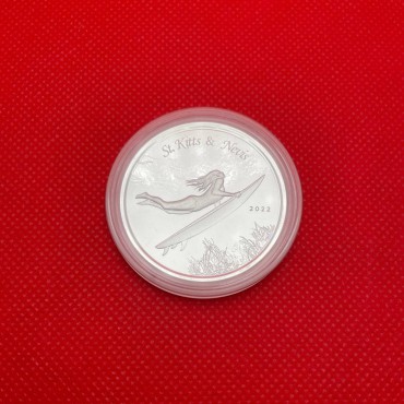 Срібна монета 1oz Сент-Кітс і Невіс 2 долари 2022 Східні Кариби