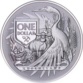 Срібна монета 1oz Герб - Квінсленд 1 долар 2023 Австралія