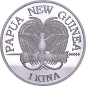 Серебряная монета 1oz Райская Птица 1 кина 2023 Папуа-Новая Гвинея