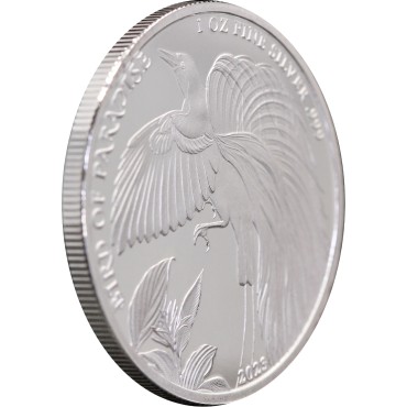 Серебряная монета 1oz Райская Птица 1 кина 2023 Папуа-Новая Гвинея