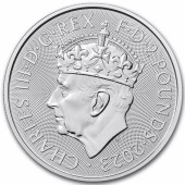 Серебряная монета 1oz Коронация Короля Карла III  2 английских фунта 2023 Великобритания