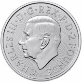 Серебряная монета 1oz Королевский Герб 2 английских фунта 2023 Великобритания