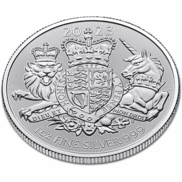 Серебряная монета 1oz Королевский Герб 2 английских фунта 2023 Великобритания