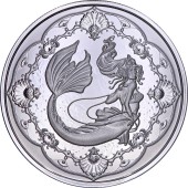 Серебряная монета 1oz Русалка Принцесса Морей  2 тала 2022 Самоа