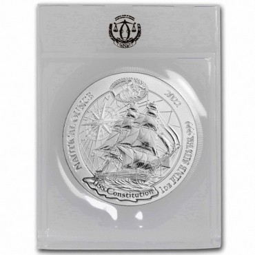 Срібна монета 1oz Корабль Конституція 50 франків 2022 Руанда