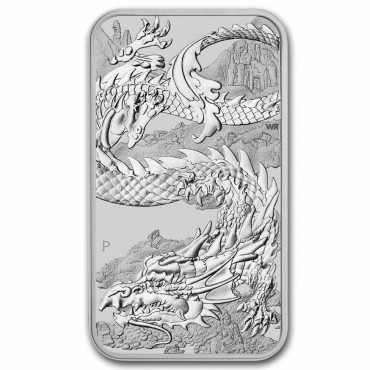 Срібна монета 1oz Прямокутний Дракон 1 долар 2023 Австралія