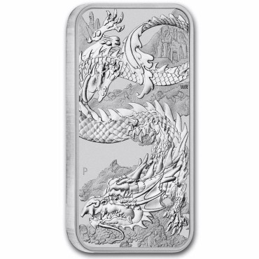 Срібна монета 1oz Прямокутний Дракон 1 долар 2023 Австралія