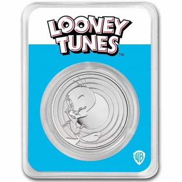 Серебряная монета 1oz Птичка Твити (серия "Looney Tunes") 5 долларов 2023 Самоа