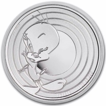 Серебряная монета 1oz Птичка Твити (серия "Looney Tunes") 5 долларов 2023 Самоа