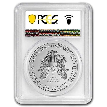 Серебряная монета 1oz Американский Орел 1 доллар 2021 США (PCGS MS69)