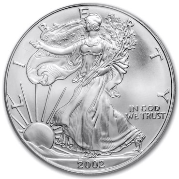 Срібна монета 1oz Американський Орел 1 долар 2002 США (PCGS MS69, Black Label)