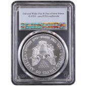 Серебряная монета 1oz Американский Орел 1 доллар 2021 США (PCGS MS69, First Strike, Emergency Issue, San Francisco)
