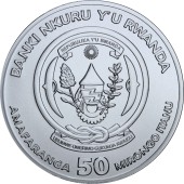 Серебряная монета 1oz Корабль Виктория 50 франков 2019 Руанда