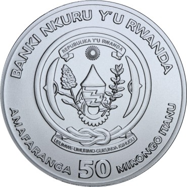 Серебряная монета 1oz Корабль Виктория 50 франков 2019 Руанда