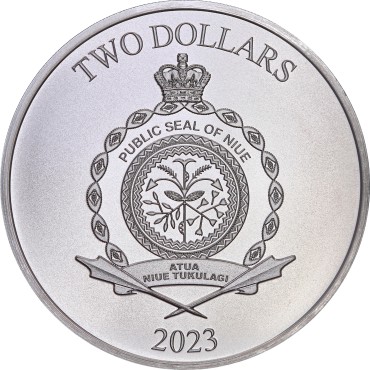 Серебряная монета 1oz Властелин Колец: Саурон 2 доллара 2023 Ниуэ