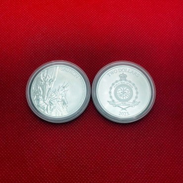 Серебряная монета 1oz Властелин Колец: Саурон 2 доллара 2023 Ниуэ