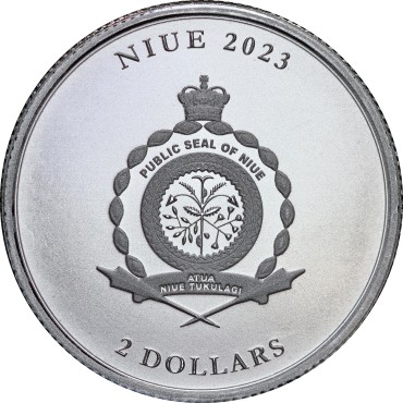 Срібна монета 1oz Хай Живе Людство "Vivat Humanitas" 2 долара 2023 Ніуе