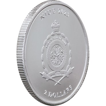 Срібна монета 1oz Хай Живе Людство "Vivat Humanitas" 2 долара 2023 Ніуе