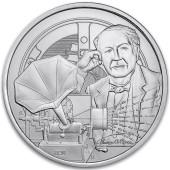 Серебряная монета 1oz Иконы Инноваций: Томас Эдисон 2 доллара 2023 Ниуэ