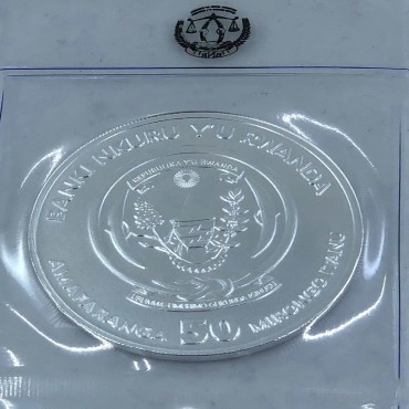 Серебряная монета 1oz Корабль Виктория 50 франков 2019 Руанда