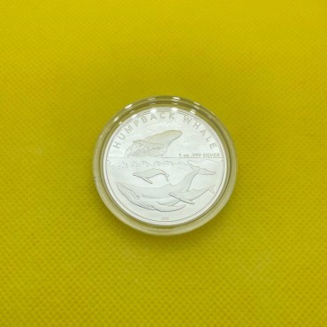 Серебряная монета 1oz Горбатый Кит 1 доллар 2023 Австралия