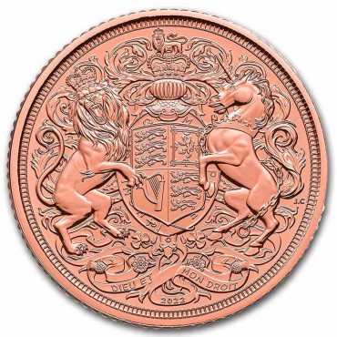 Золотая монета Соверен Карла III "Мемориал" 2022 Великобритания