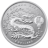 Срібна монета 1/4oz Рік Дракона 8 доларів 2024 Канада