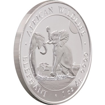Срібна монета 1oz Слон 100 шилінгів 2024 Сомалі