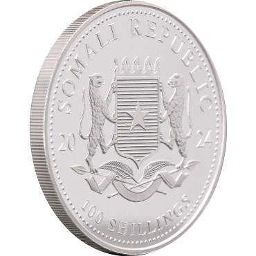 Срібна монета 1oz Слон 100 шилінгів 2024 Сомалі