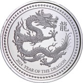 Срібна монета 1/2oz Рік Дракона 1 тала 2024 Самоа