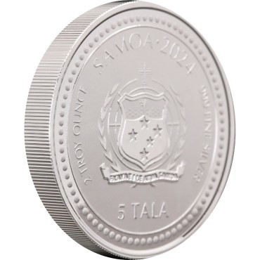 Срібна монета 2oz Рік Дракона 5 тала 2024 Самоа