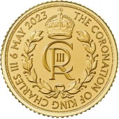 Золотая монета 1/10oz Коронация Короля Карла III 10 английских фунтов 2023 Великобритания