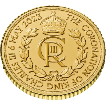 Золотая монета 1/10oz Коронация Короля Карла III 10 английских фунтов 2023 Великобритания