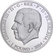 Серебряная монета 1oz Уна и Лев 1 фунт стерлингов 2024 Остров Святой Елены