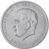 Серебряная монета 1oz Мемориал Королевы 1 фунт стерлингов 2023 Остров Святой Елены