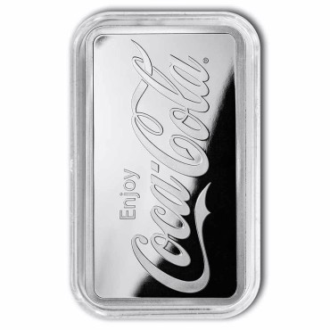 Серебряный раунд 1oz Coca-Cola США (прямоугольный)
